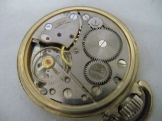 Vintage Elgin Shockmaster Pocket Watch 657 10k Gold Plated 17 Jewels Running 4