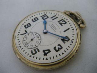 Vintage Elgin Shockmaster Pocket Watch 657 10k Gold Plated 17 Jewels Running 6