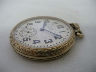 Vintage Elgin Shockmaster Pocket Watch 657 10k Gold Plated 17 Jewels Running 7