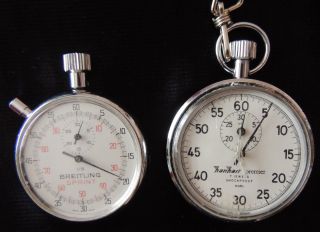 BREITLUNG AND HANHART PREMIER LEVER 7 JEWELS 3 BUTTON STOPWATCHES 2
