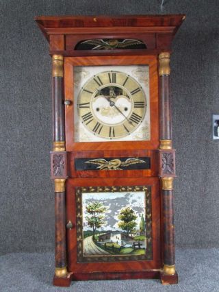 Fantastic Signed R.  J.  Terry Triple Decker 8 Day Shelf Clock,  Circa 1835
