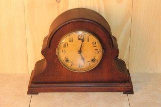 Uniquely Styled Antique Gilbert 8 Day Striking Mantle Clock