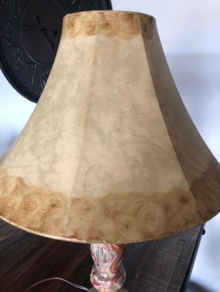 VINTAGE ANTIQUE ALABASTER MARBLE 14” NIGHT STAND TABLE LAMP 3