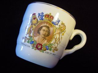 Queen Elizabeth Ii Coronation Teacup Coffee Mug " Staffs Teaset Company Ltd.  "