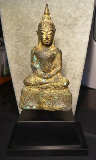 Vintage Asian Or Indian Religious Buddha Figure On Pedestal Stand