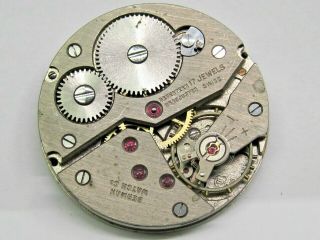 Antique Milber Incabloc Pocket Watch Movement Swiss Made Berman 17 Jewels