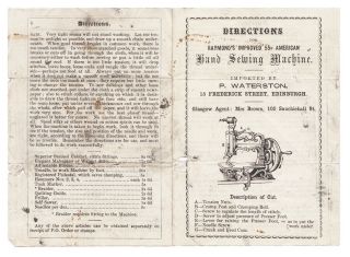 Canadian Raymond antique sewing machine instruction leaflet 1870s 2