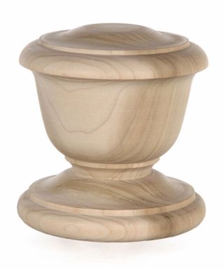 Staircase Finial Newel Post Cap Fn - 0101,  Poplar Wood (4 3/4 " H X 4 1/2 " W)