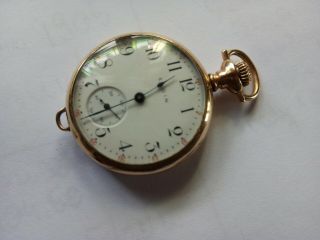 Antique Pendant - Early Wristwatch.  Elgin.  1907.  Gold Plated.  Well.