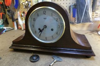 RESTORED VINTAGE “one of a kind” SMITHS MANTEL CLOCK 115 PHOTO RECORD OF WORK 2