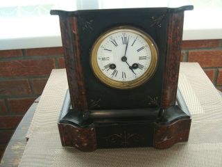 ANTIQUE FRENCH CHIMING MARBLE MANTLE CLOCK 3