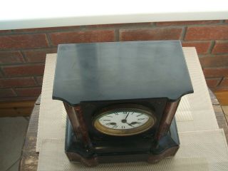 ANTIQUE FRENCH CHIMING MARBLE MANTLE CLOCK 4