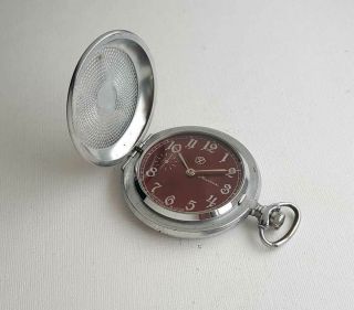 Vintage Soviet Mechanical Pocket Watch Molnija.  18 Jew.  Ussr
