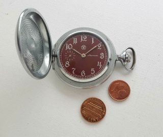 Vintage Soviet mechanical pocket watch MOLNIJA.  18 jew.  USSR 3