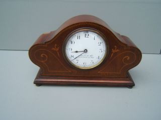 Vintage Walnut Cased Inlaid French Mantel Clock M19