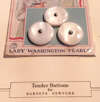 Tender Buttons for BARNEYS York 3 Pc Vintage Pearl Shank Shirt Buttons 4
