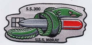 Uss Moray Ss 300 - Eel With Torp Bc Patch Cat No C5740