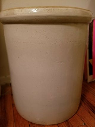 Antique 10 Gallon Blue Crown Stoneware Crock Pottery with lid 6