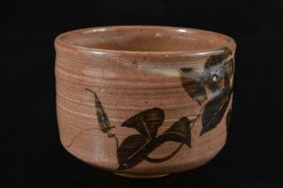 S3303: Japanese Kiyomizu - ware Colored porcelain Flower pattern TEA BOWL 2