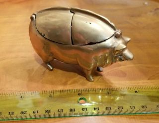 Arthur Court Vintage Pig Pin Cushion Hog Piglet Brass
