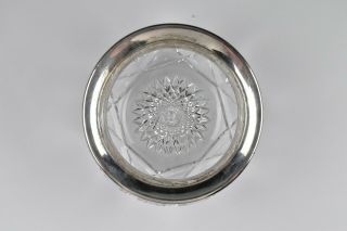 American Brilliant Cut Glass Bowl with Sterling Silver Rim 5