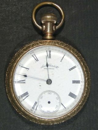 1887 American Waltham Pocket Watch Gold Filled Fancy Engraved Twist Case Tbr