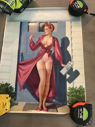 Vintage Pin Up Nude C Moss 1943 Litho 8590 A Grand Slam Risqué Ww2 Era Poster