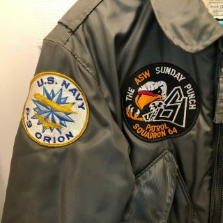 US Navy CWU - 45/P Cold Weather Flight Jacket Med USNR Captain Patrol Squadron 64 2