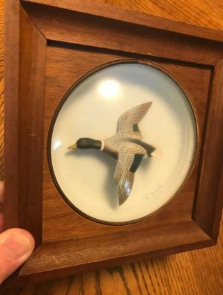 Very Rare Vintage Hand Carved Flying Mallard Duck By W.  Reinbold