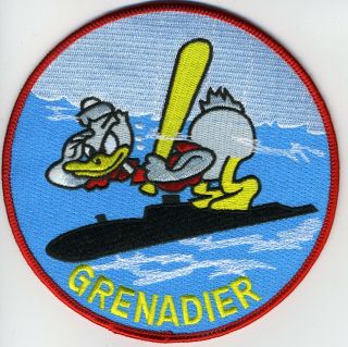 Uss Grenadier Ss 210 - Duck (early Design) Bc Patch Cat No C6059