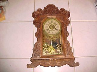 Waterbury Kitchen Shelf Gingerbread Clock With Alarm 20 Inch