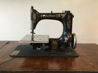 Singer Chain Stitch Sewing Machine Model 24,  Treadle Cabinet,  1907