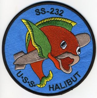 Uss Halibut Ss 232 - Red Fish Bc Patch Cat No C5706