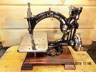 Antique Hand Crank Willcox Gibbs Sewing Machine.  Restored 1899