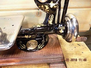 Antique Hand Crank Willcox Gibbs sewing machine.  RESTORED 1899 3