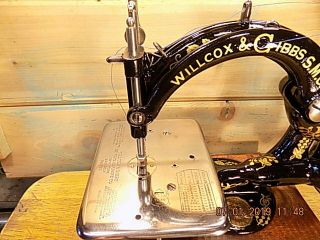 Antique Hand Crank Willcox Gibbs sewing machine.  RESTORED 1899 5