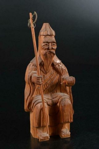 S4998: Japanese Wood Carving Buddhist Statue Sculpture Ornament Buddhist Art