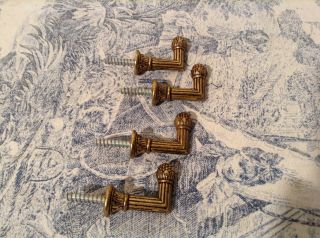 Two Pairs Vintage French Curtain Tie Backs - Acorn / Pineapple Finials (1759) 2