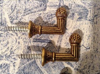 Two Pairs Vintage French Curtain Tie Backs - Acorn / Pineapple Finials (1759) 4