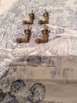 Two Pairs Vintage French Curtain Tie Backs - Acorn / Pineapple Finials (1759) 8