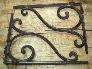 4 Cast Iron Antique Style Large Scroll Brackets Garden Braces Shelf Bracket