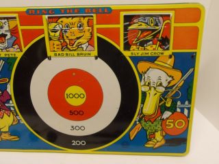 Vtg MARX Pressed - Tin Shooting Gallery w/ Movable Targets & Dart Pistol 5