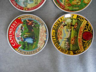 Set of 6 French Ceramic NORMANDIE cheese CAMEMBERT PLATES stamped 7