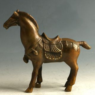 Chinese Brass Hand Carved Horse Statue My0514
