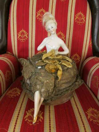 Antique German Pin Cushion Doll Mk Germany W/gold Lace,  Japan Dutch Girl Pin C