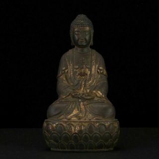 Rare Spectacular Unusual Archaic China Bronze Buddha Seated Statue Sculpture