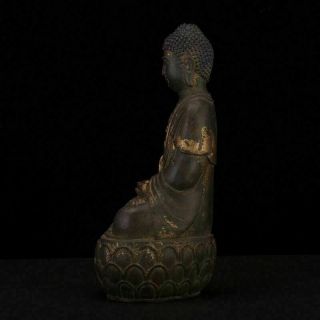 Rare Spectacular Unusual Archaic China Bronze Buddha Seated Statue Sculpture 3