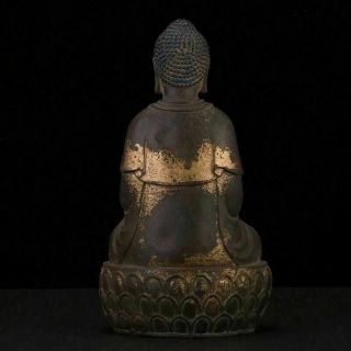 Rare Spectacular Unusual Archaic China Bronze Buddha Seated Statue Sculpture 6