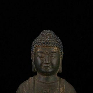 Rare Spectacular Unusual Archaic China Bronze Buddha Seated Statue Sculpture 7