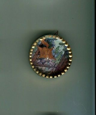 Wood With Flying Squirrel Paper Decoupage Under Acrylic Resin Gold Paste Trim